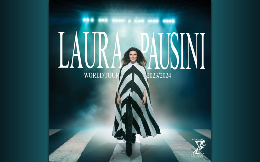 Poster illustrativo del concerto di Laura Pausini a Roma World Tour 2023/2024.